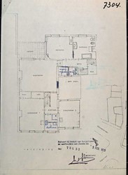 <p>Tekening van de plattegrond van de nieuwe situatie op de verdieping, behorend bij het restauratieplan van 1978. </p>
