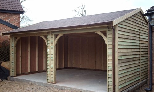 Carport zadeldak dubbel Kalverdijk