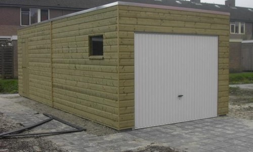 Garage platdak + berging Asten