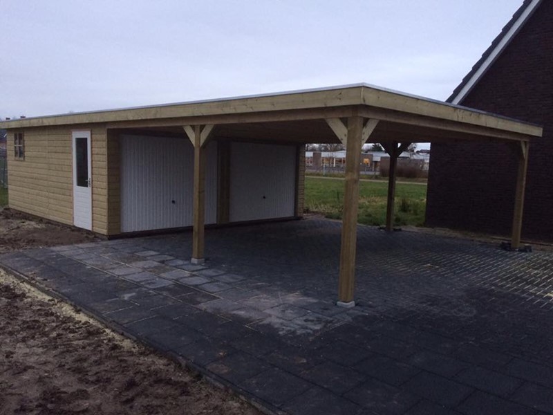 Garage platdak + carport Stavoren