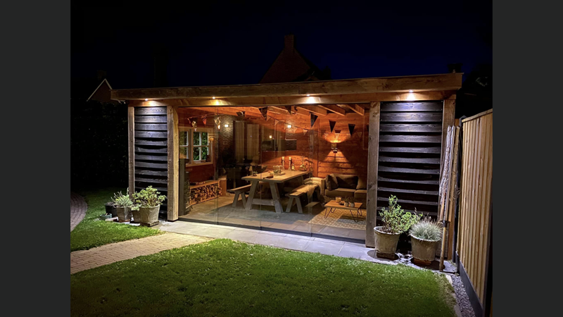 Overkapping platdak Tuinkamer