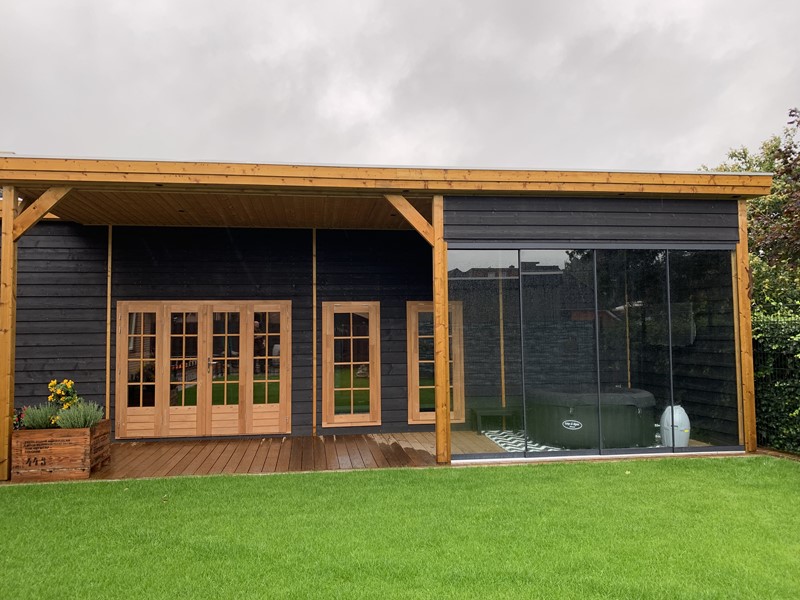 Tuinhuis platdak + overkapping Den Haag