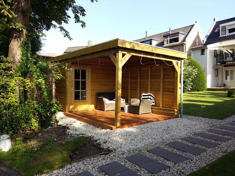 Tuinhuis platdak + overkapping Zuid-Holland