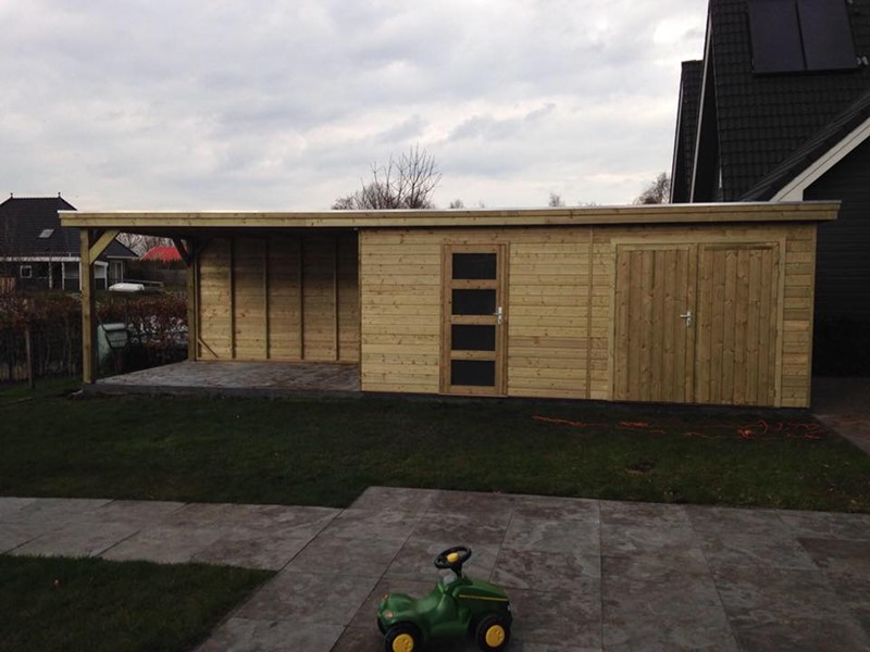 Tuinhuis platdak + veranda Flevoland