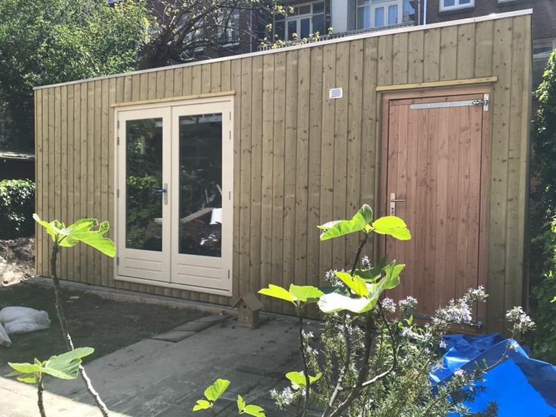 Tuinkantoor platdak Dordrecht