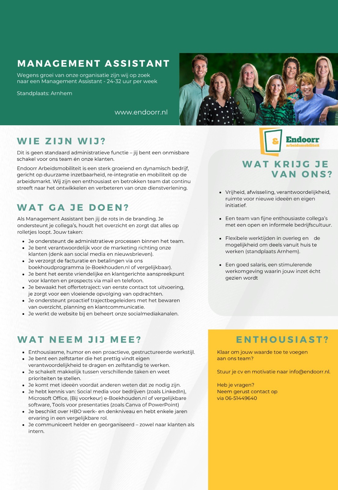 Management Assistant juni 2025