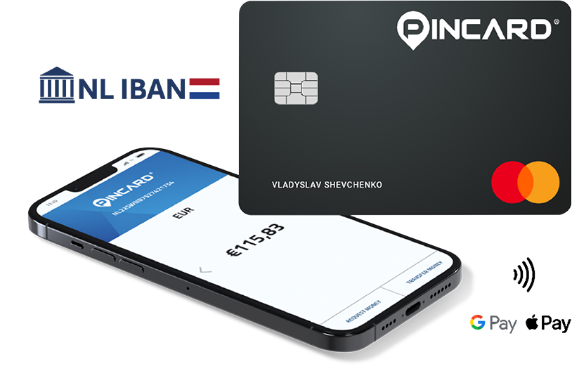 Pincard, онлайн платіжний рахунок з NL-IBAN та дебетовою карткою Mastercard