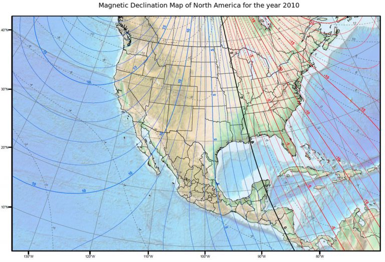 Magnetische declinatie Magnetische declinatie