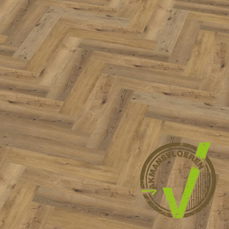 PVC stroken Ambiant Spigato visgraat Large Dryback Dark oak